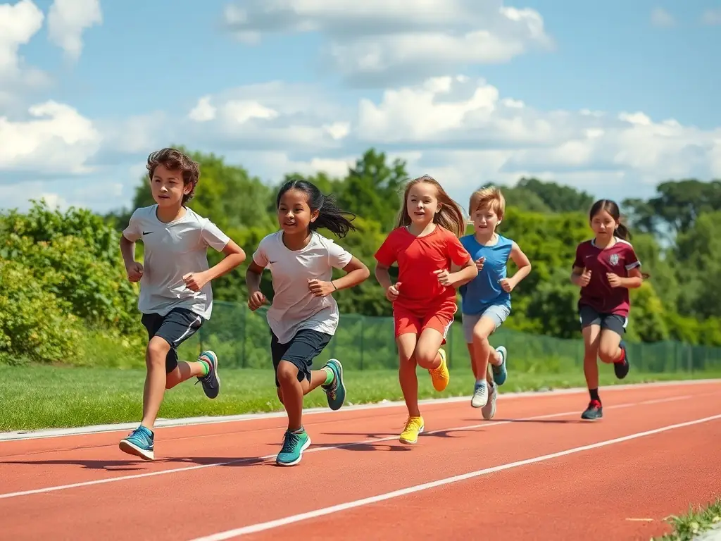 Students engaged in a track and field event, showcasing their speed and endurance in a competitive yet supportive environment.